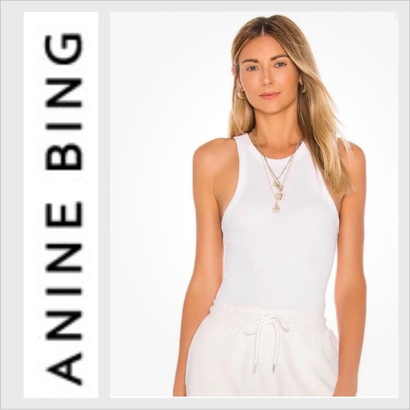 Anine Bing Eva Organic cotton ribbed Tank M - Picture 1 of 13